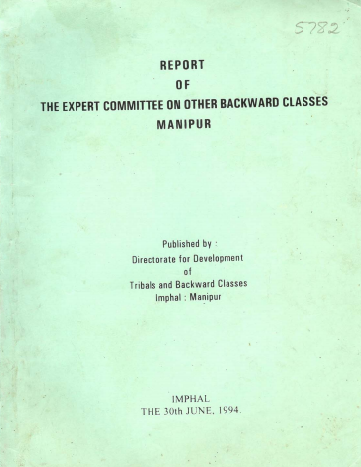 Report of The Expert Committee on Other Backward Classes Manipur